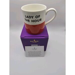 Kate Spade New York Lady of the Hour Coffee Tea Mug Red White Chic Lenox